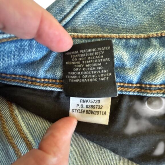 Buckle Black Light Wash Ankle Skinny Jeans Distressed Y2K Denim Women's‎ 28 - Picture 4 of 8